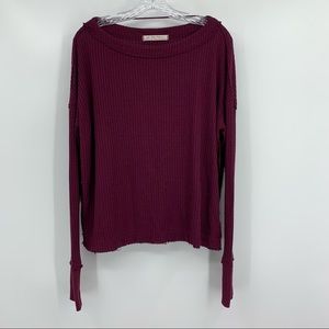 LOWEST Free People Tunic North Shore Burgundy Thermal Size XS (Altered length)
